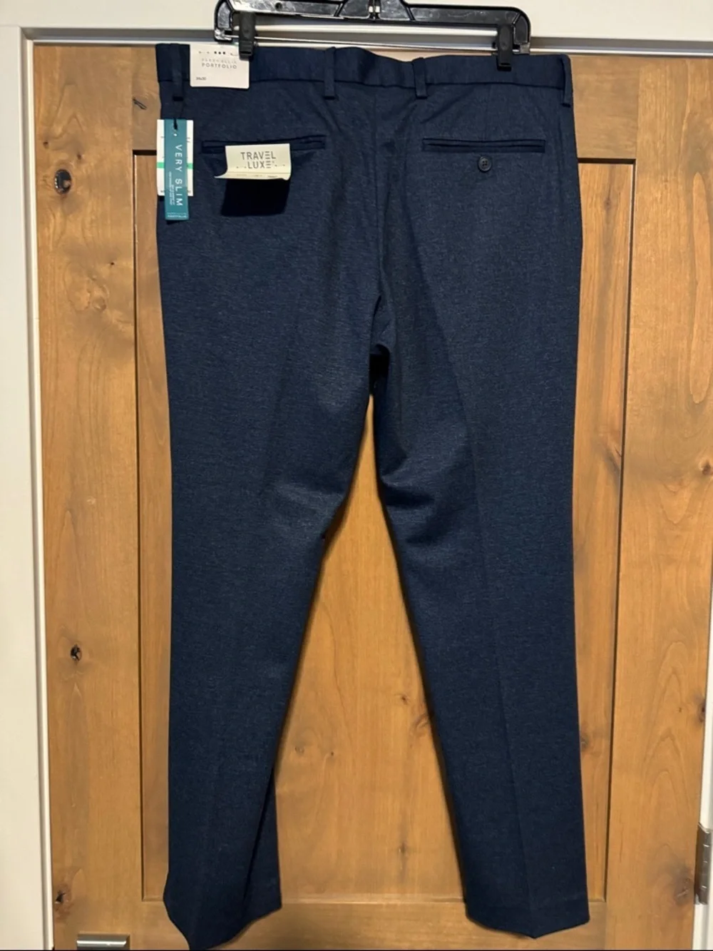 NWT Perry Ellis Portfolio Travel Luxe Pants‎ Mens 34X30 slim Fit Blue office